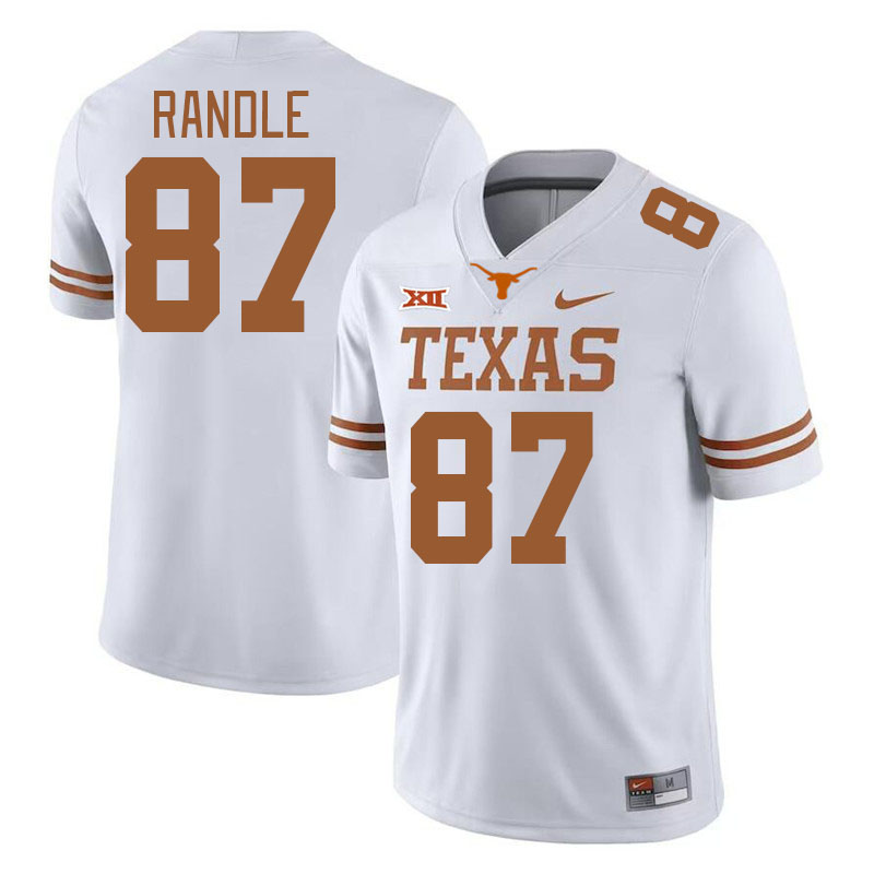 Men #87 Will Randle Texas Longhorns College Football Jerseys Stitched Sale-Black